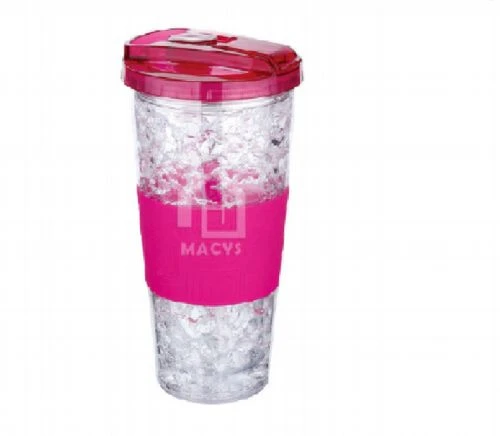 Glóthacha Glóthach Reoiteora 20oz / 600ml Travle Muilte Plaisteacha Aicrileach Múrtha Dúbailte le hól le Smeach agus Sip Lid, Fillteán Sileacan