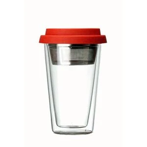 Mug Gloine Double Wall le strainer tae